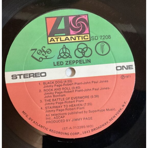 Vtg Led Zeppelin IV Vinyl Record Album 1971 Original Release Island Records SD 7 - Picture 5 of 7